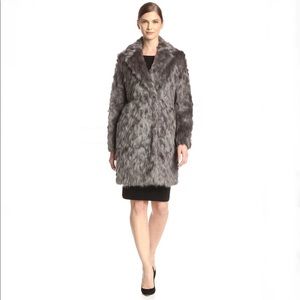 Vera Wang Grey Rocha Faux Fur Winter Coat Sz M